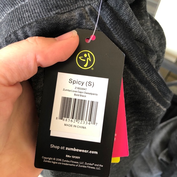 Zumba LOVE Capri Sweatpants Pocket Joggers XS S - Picture 16 of 16